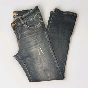 Kut From The Kloth Womens Jeans Straight Leg Distressing Details Stretch Sz 10